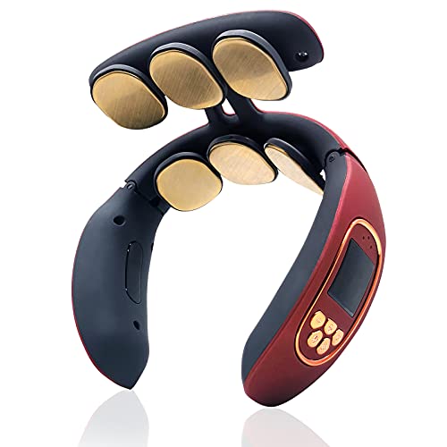 Masajeador eléctrico de calor para el cuello, alivio del dolor de cuello y hombros, masajeador inalámbrico de punto de activación de tejido profundo para mujeres y hombres (6 almohadillas) Cover