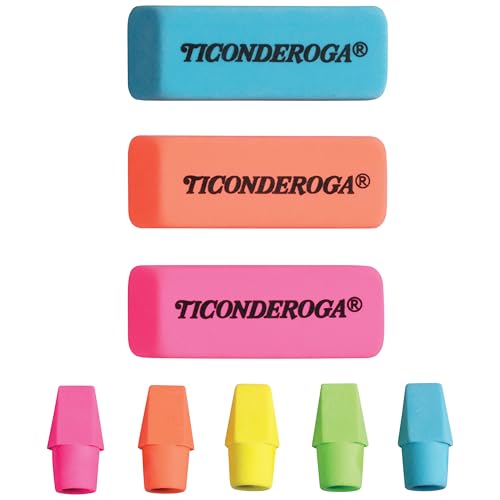 Ticonderoga Erasers, Neon, 15 Count (Pack of 8)  - image 2