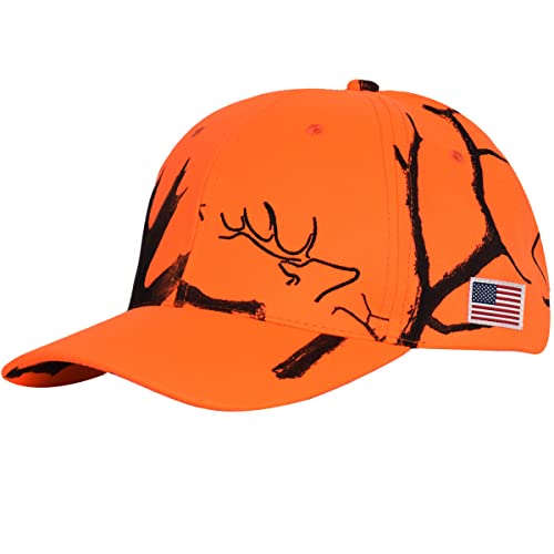 EDTREK High Performance Hat for Hunter and Angler - Waterproof Hunting Cap Fishing Cap Outdoor Cap (Wild Fire - Blaze Orange Camo) One Size