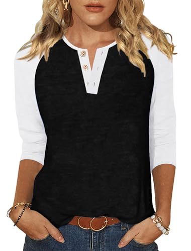 Halife 3/4 Sleeve Tee Shirts for Women Plus Size V...