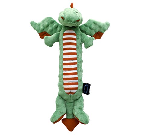 goDog Holiday Skinny Dragon with Chew Guard Technology, Green and Red Candy Cane, Large