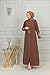 istanbul styles Women's Embroidered Sleeves Abaya and Embroidered On The Side of The Zipper Long Sleeve Floor Length Turkish Islamic Fashion (Brown, XX-Large)
