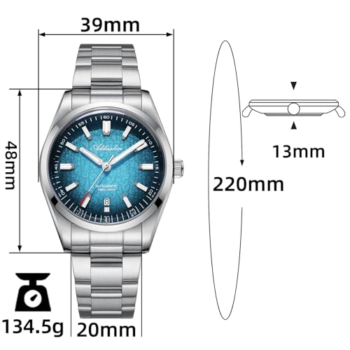 Image of ADDIESDIVE Mens Watch Automatic NH35 /8215 200M Luminous Easy to Read Dial Wrist Watch Minimalist Fashion Simple Watch Analog Date with Leather Strap and Bracelet