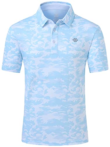 Mofiz Camouflage Short Sleeve Golf Shirts For Men Upf 50+ Athletic Polo Shirt Dry Fit Sport Polo Active Tactical T-Shirt Collared Summer Hiking Shirt Xl Blue #TOP1