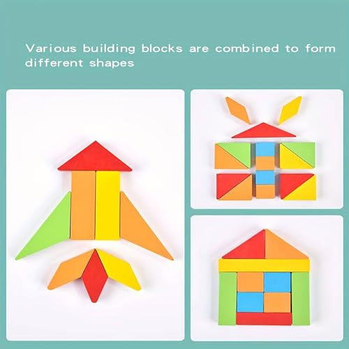 Image of WISHKEY Wooden Shapes Puzzle Learning Toy, Montessori Game Educational Toys for Kids, Intelligence Brain Teaser Puzzle Board with 10 Designer Shapes, Multicolour, 3+ Years (Pack of 1)