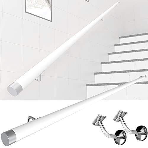 Main courante escalier bois blanc pour protéger vos proches