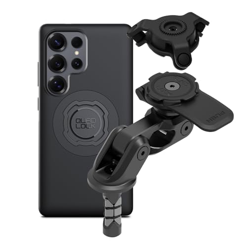 Image of Quad Lock Motorcycle Fork Stem Mount PRO Kit with Vibration Dampener and MAG Phone Case for Galaxy S25 Ultra