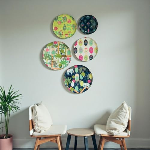 RITUALISTIC Jaipur Wall Sculpture for home decoration | Wall decor items for living room | Metal Wall décor | Gift items for women and men | wall art | wall showpiece | Set of 5 plates