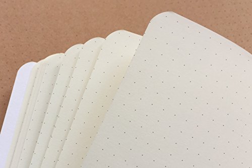 Set-of-3-A5-Dotted-NotebookTravel-Journal-55-x-825-Dot-Grid-Paper-for-Bullet-Notes-Journaling-Total-120-Sheets240-Pages-BlackWhiteKraft-Brown-Cover