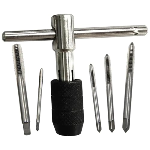 Juego de llaves machos con mango en T, kit machos para tornillos de máquina, herramienta de roscado, llave de carraca macho, llave para machos en T, llave machos para tubos estándar, llave de tubo