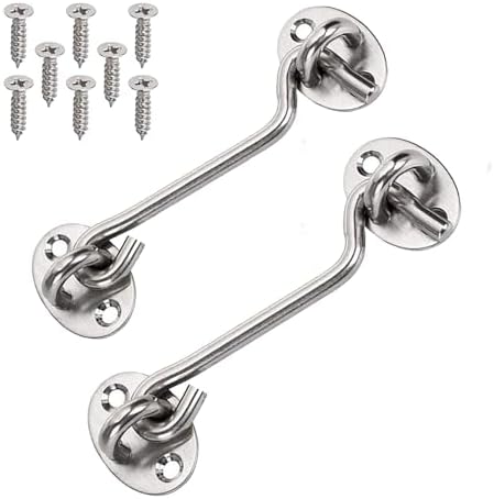 MUNTE Sturmhaken 250mm Edelstahl - Kabinenhaken Mit Öse Für Tür & Fenster