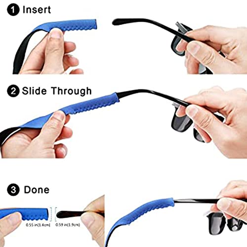 NITAIUN 6 Pack Glasses Strap Sports Sunglasses Strap Spectacles Cord Eyewear Retainer Strap Eyewear Holder Elastic Cord Retainer Strap Band with Glasses Bag Men Women Kids