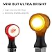 Eagwinger Small Round LED Turn Signals Motorcycle Brake Tail Lights Rear Blinkers Black Red Amber Light Universal for Cruiser Bobber Street Bike Cafe Racer Motorbikes (A-Black-Amber&Red)
