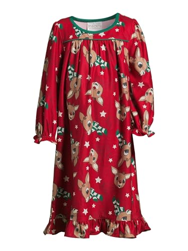 Rudolph The Red Nosed Reindeer Rudolph Toddler Girls Granny Nightgown Pajamas - 3t Red