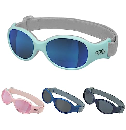 Image of Living out your qool time! Baby Sunglasses with Strap BPA-free UV400 Protection for Infant Boys Girls Age 0-24 months