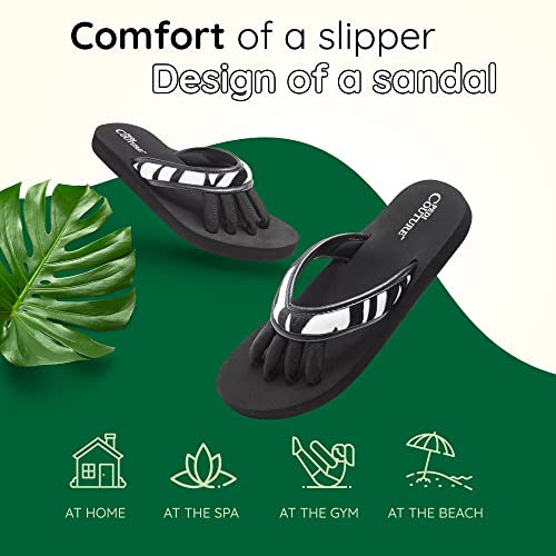 Image of Pedi Couture Pedicure Sandals with Built In Toe Separators for Women - Comfortable Spa Style Flip Flops for Home, Salon, Yoga & Gym Use