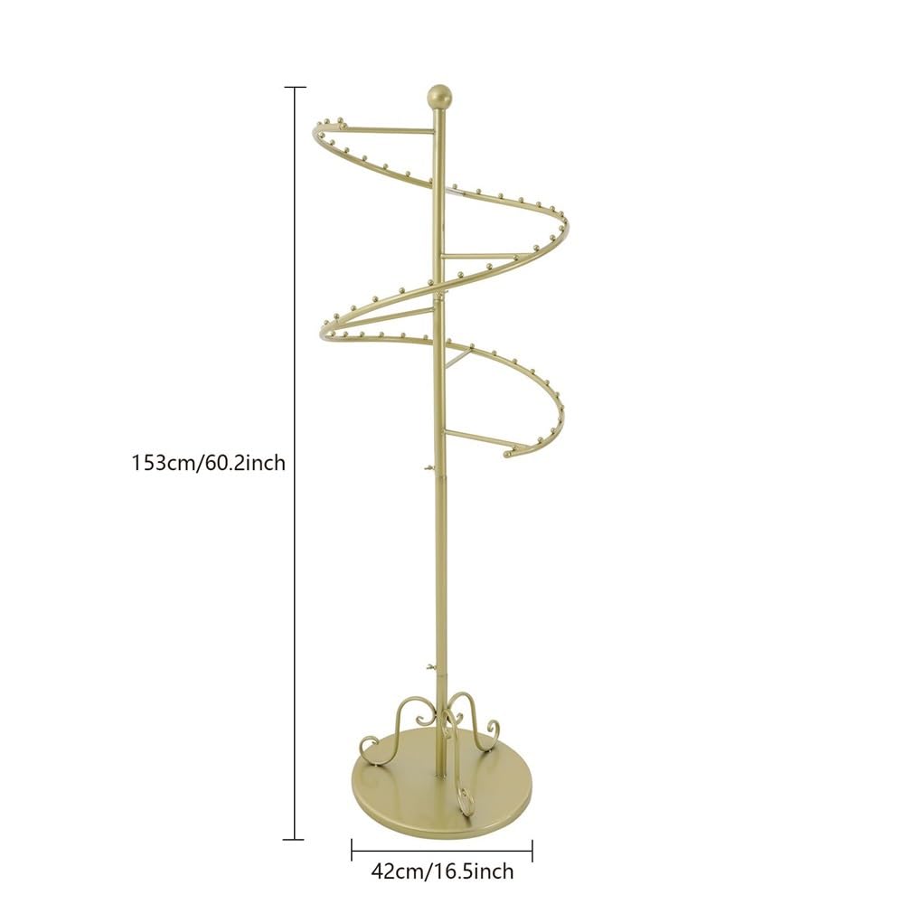 Garderobenständer stabil Spiralförmiger, drehbarer Garderobenständer, 152,4 cm hoher, goldener Ständer, Rahmen aus Kohlenstoffstahl und Eisen, ideal zur Aufbewahrung von Kleidung für Wohnzimmer, Schla