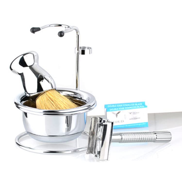 TSINGS Men's Manual Shaving Set Hair Salon Shaving Tools Facial Cleaning Shaving Stainless Steel Frame
