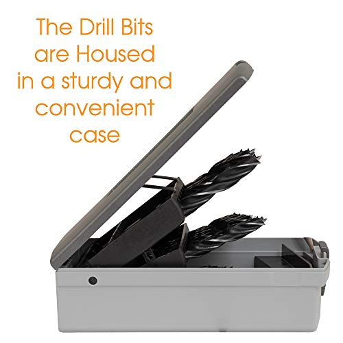 29 Piece Fractional Inch Brad Point Drill Bit Set Ideal for Woodworkers, Contractors, Home or Workshop. Drill Into Wood and Other Non-Metallic Surfaces