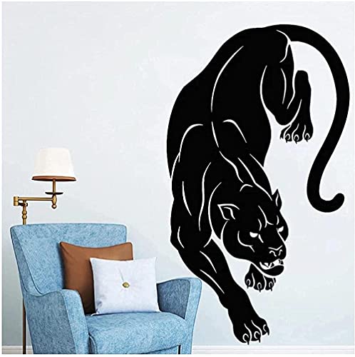 Cslzhennb Black Panther Wall Sticker Wild Tribal Animal Decal Jungle Predator Mural Living Room Decor Creative Home Decoration 57X98Cm #TOP1