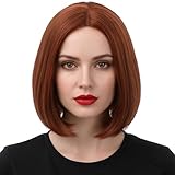 Ufindcos Ginger Wig Bob Wig Short Straight Hair Wigs Middle Part for Women Girls Synthetic Heat Resistant Halloween Costume Party Wig with Wig Cap