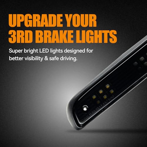 Image of Third 3rd Brake Light LED for 1992-1997 Ford F150 F250 F350 Bronco, High Mount Rear Brake Lights Assembly, Waterproof Center Cab Lamp Stop Light