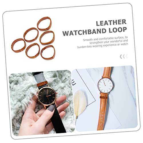 Anillo decorativo para correa de reloj de piel auténtica, lazos de cuero genuino premium jojofuny 2