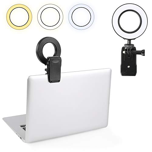 Video Conference Lighting Kit, HALSHI Light for Video Conferencing, Ring Light with Clip, Lighting for Video Conferencing,Remote Working,Zoom Calls,Self Broadcasting,Live Streaming