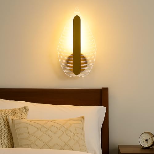 Image of Groeien Pack of 2 | Leaf Glow Modern LED Wall Lamp | Golden Decorative Wall Light for Living Room, Bedroom & Hall | Artistic Leaf Design Wall Fixture for Home Decor(VeinLeaf Glow, 2)
