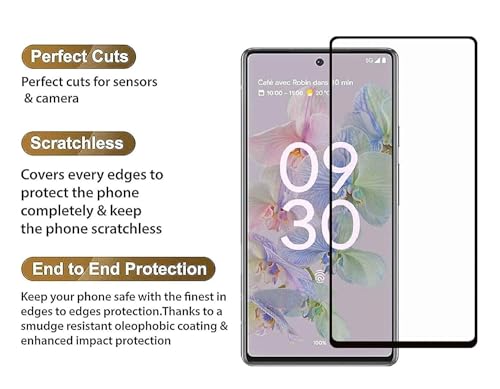 Image of DD SON Premium HD+ Tempered Glass Screen Protector Guard Compatible For Google Pixel 6A / Pixel 7A | Edge to Edge Coverage With Easy installation kit for Smartphone