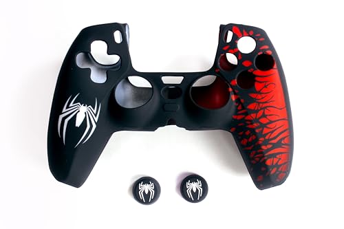 Image of New World Silicon Cover for PS5 Controller, Silicon skin Protective Sleeve Protective case For PS5 Controller Red /Black Theme