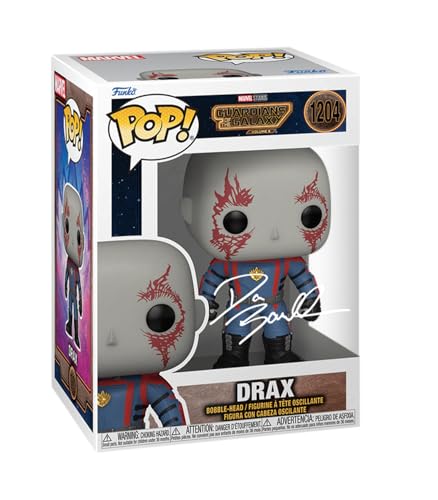 Dave Bautista Drax Guardians of the Galaxy #1204 Volume 3 Facsimile Signed Reprint Laser Autographed Funko POP! Movies Marvel Figurine with Protector Case