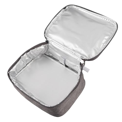 Riuulity Fiambrera con Calefacción Portátil, Calentador de Alimentos Alimentado por USB para Oficina, Tela Oxford Impermeable, Gris