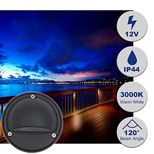 2W Led Deck Lights Landscape Lighting Landscape Lights Low Voltage Outdoor Deck Lighting Replaceable G4 Led Bulb 3000K Aluminum Housing For Step, Pathway,Walkway,Deck,Yard Black, Pack Of 10 #TOP3