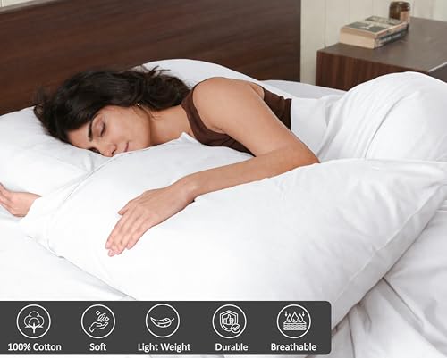 Image of RUVANTI 100% Cotton Percale Sheets Split King Size, Bright White | Crisp Cooling for Hot Sleepers, Deep Pocket 16 inch, Soft Breathable & Durable, Hotel-Style, 5 Piece Set