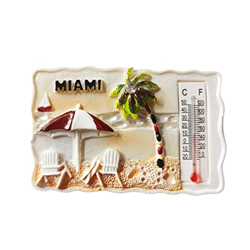 Imán decorativo de nevera Miami USA 3D de resina miniatura 1