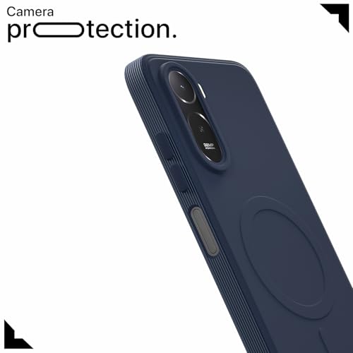 Image of Pikkme Back Cover for Redmi A7 Pro /Poco C85x 5G Soft Matte Silicone Mag-Safe Design (Mag-Safe Not Support) Camera Protection | Slim Fit Bumper Cover (Blue)