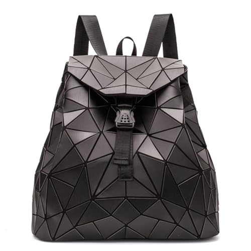 Ulalaza Geometric Backpack Holographic Reflective Backpacks Fashion Backpack