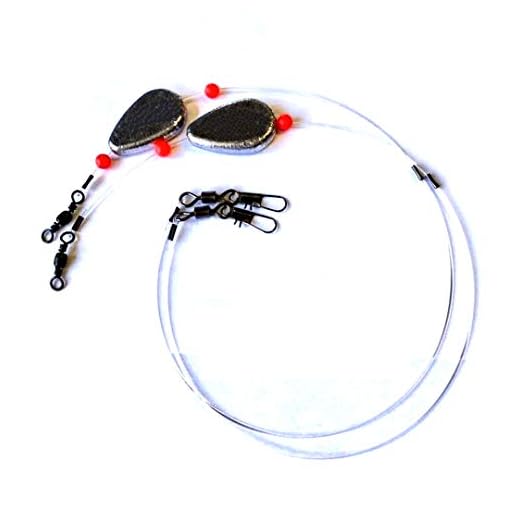 Stellar Fishing No Roll Sinker Rigs with Sinker Fishing Swivel and Snap Connector and No Roll Weight, Mono 100lb Fishing Line for Trout, Flounder, Redfish, Drum and Bottom Fish (2 Ounce, 4 Pack)