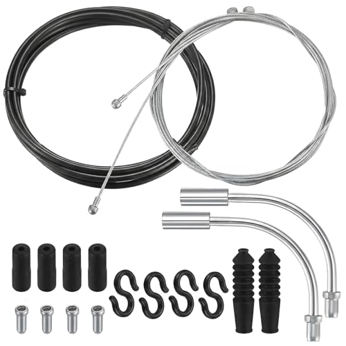 Universal Bike Brake Cable Kit - Front & Rear Bicycle Brake Wire (1.1m & 1.7m) with 2.5m Housing - Replacement Set for Mountain Bike (MTB), Road Bike, & Hybrid - Fits Shimano, SRAM (High-Carbon Steel)