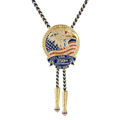 Image of GelConnie Bolo Ties for Men Women Western Cowboy Tie Mens Western Necklace Leather Necktie Gold Bolero Tie Cowboy Necklace