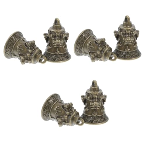 Cloche en laiton cadeau Fengshui : 6 ornements vintage motif unique