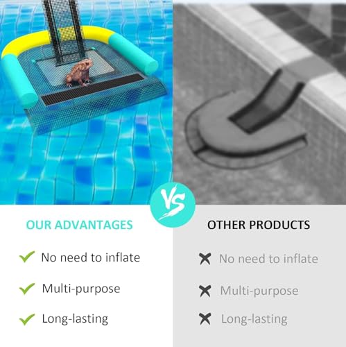 Poolvio Tierrettende Fluchtrampe für Pool, Retten Sie Tiere im Schwimmbadgerät handlich, Poolzubehör in schwimmender Rampe rettet Frösche, Kröten, Tiermäuse, Vögel