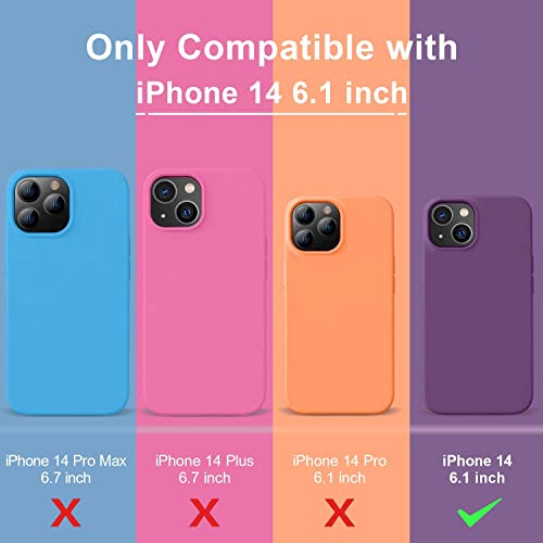 Image of MIDOS Back Cover Compatible with iPhone 14 Liquid Silicone Case Full Protection Shock Proof Back Cover for iPhone 14 [ Deep Purple ]
