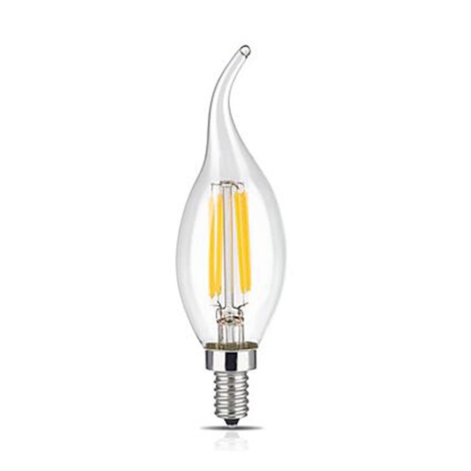 YFlifangting 10 pezzi PORTATO Lampadina del filamento E14 4W / 6W AC220V Glass Shell a 360 gradi c35 Edison retrò candela luce calda / fredda bianco ( Color : Clear , Emitting Color : Cold White )