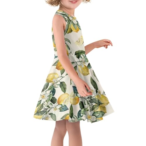Girls Summer Dresses Cute Print Girls Flare Sun Dress Knee Length Sleeveless Skater Sundress Swing Casual Summer Outfit3