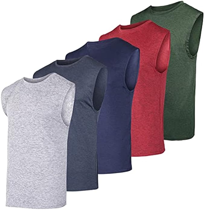 3 & 5 Pack: Men's Dry-Fit Active Athletic Tech Tank Top - Regular and Big & Tall Sizes (S-5XLT)