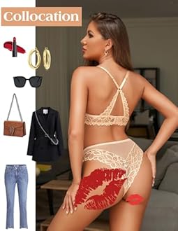 Avidlove Lingerie for Women 2 Pieces Lingerie Set Lace Bra and Panty Sets Sexy Babydoll Underwear