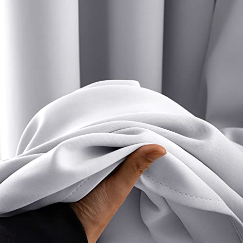 MIULEE Greyishwhite Blackout Curtains for Living Room 2 Panel Set - Image 3