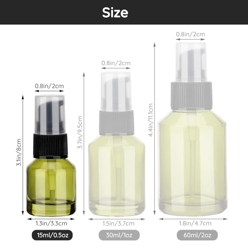Image of Segbeauty 3pcs Empty Refillable Glass Creams Lotions Bottles, 1oz 30ml Travel Glass Pump Bottle lotion Container Foundation Bottle for Travel, Leak Proof Containers for Oils
